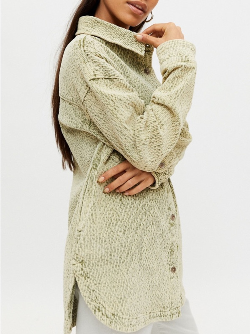 BDG Urban Outfitters Sage Green Acid Washed Chunky Oversized Jacket